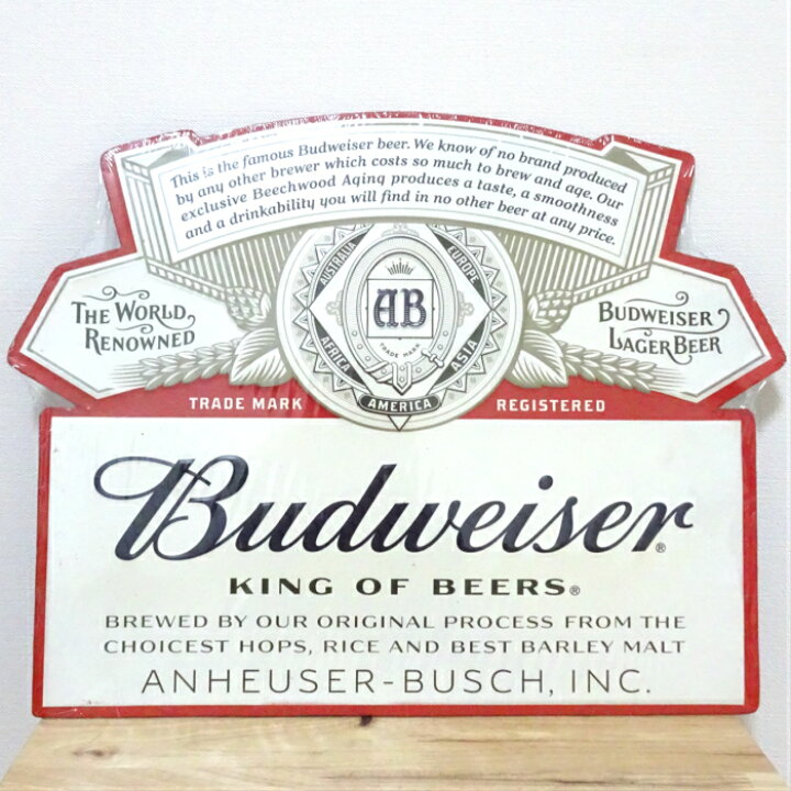 楽天市場】ブリキ看板 BUDWEISER バドワイザー エンボスメタルサイン 