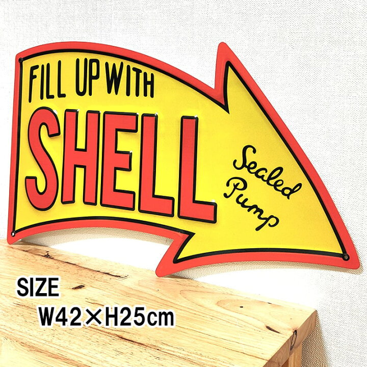 楽天市場】ブリキ看板 ビンテージ エンボスメタルサイン SHELL 