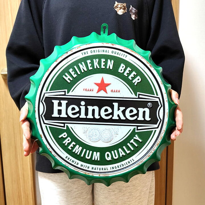 楽天市場】ブリキ看板 Heineken ビール アンティーク エンボスプレート 