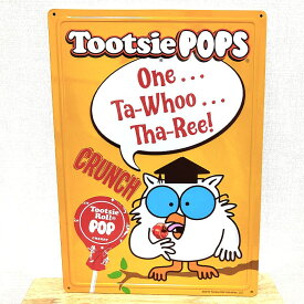 ブリキ看板 エンボスメタルサイン Tootsie POPS お菓子 プレート かわいい トッツィーポップス キャラクター 壁飾り 可愛い アメリカン 雑貨 インテリア おしゃれ カフェ バー 店舗