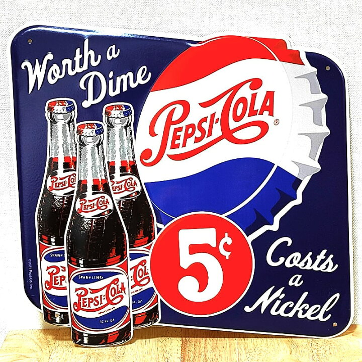楽天市場】ブリキ看板 PEPSI エンボスメタルサイン ペプシ コーラ 瓶 