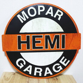 ブリキ看板 メタルサイン Mopar Hemi Garage アンティーク ロゴ ガレージ 壁飾り 正規ライセンス品 アメリカン 雑貨 インテリア オレンジ 大きい おしゃれ 可愛い サーファー カフェ 店舗