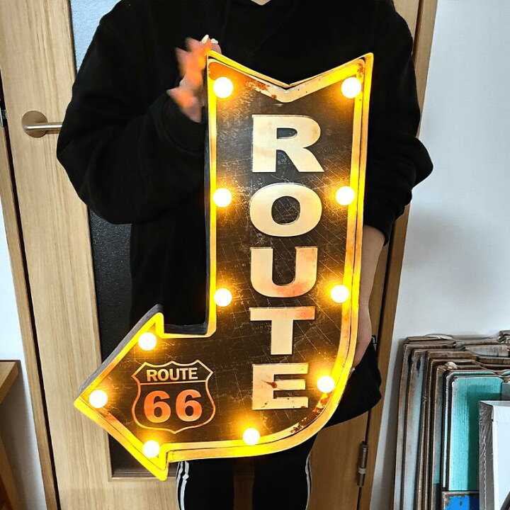 楽天市場】アメリカン クラシック LED Sign ルート66 電飾看板 