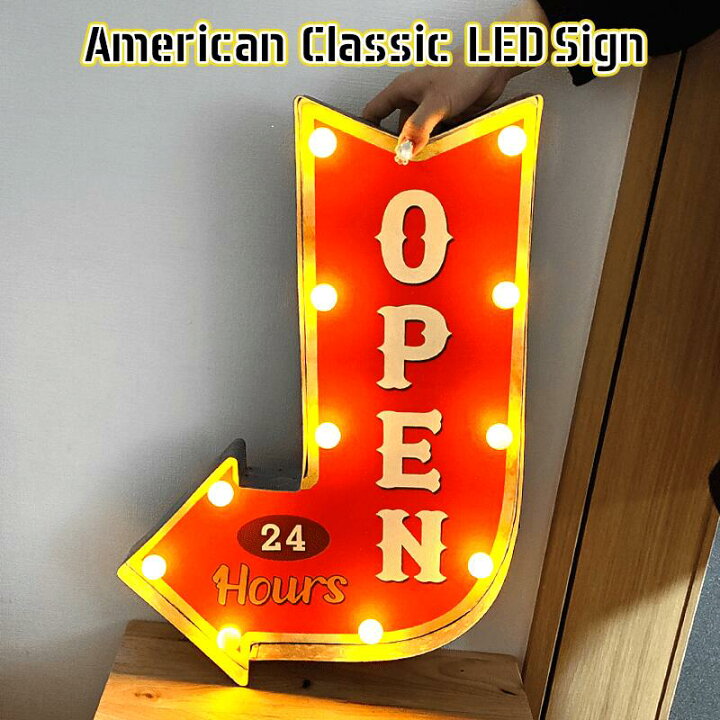 楽天市場】アメリカン クラシック LED Sign OPEN 電飾看板 オープン 