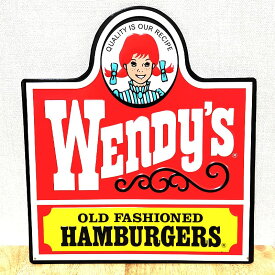 ブリキ看板 エンボスメタルサイン Wendy's OLD LOGO かわいい ウェンディーズ アメリカン ビンテージ 壁掛け プレート 壁飾り 雑貨 おしゃれ レトロ 女の子 アンティーク 可愛い お店 インテリア カフェ レストラン バー 店舗