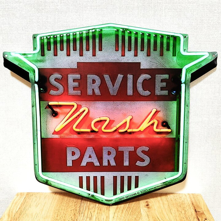 楽天市場】ブリキ看板 アンティーク エンボスプレート Nash SERVICE 