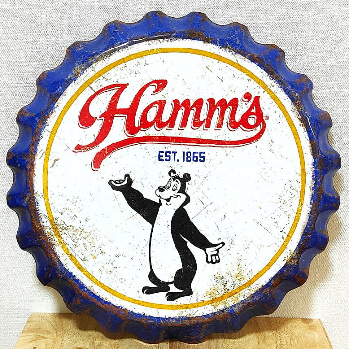 楽天市場】ブリキ看板 ボトルキャップ メタルサイン Hamm