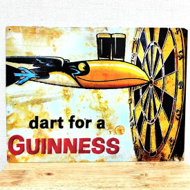 【スーパーSALE対象】ブリキ看板 ギネス GUINESS アンティーク Dart For a GUNNESS ダーツ ロゴ 壁飾り アメリカン かっこいい 雑貨 インテリア おしゃれ 可愛い バー カフェ 店舗