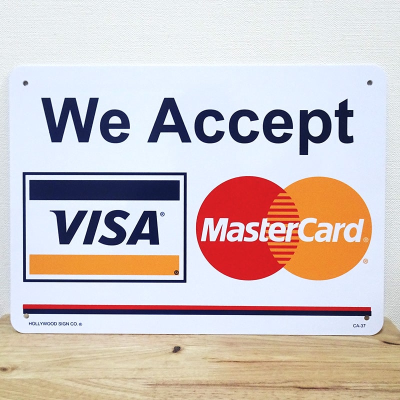 65％以上節約 クレジットカード加盟店のプレート 住友VISAカード 非売品 看板 ビザ
