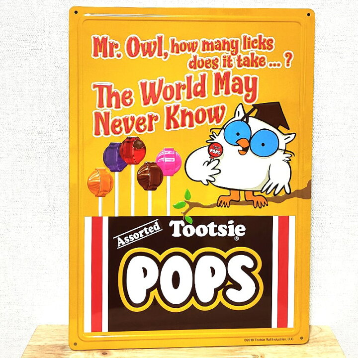 楽天市場】ブリキ看板 Tootsie POPS エンボスメタルサイン アメリカン 
