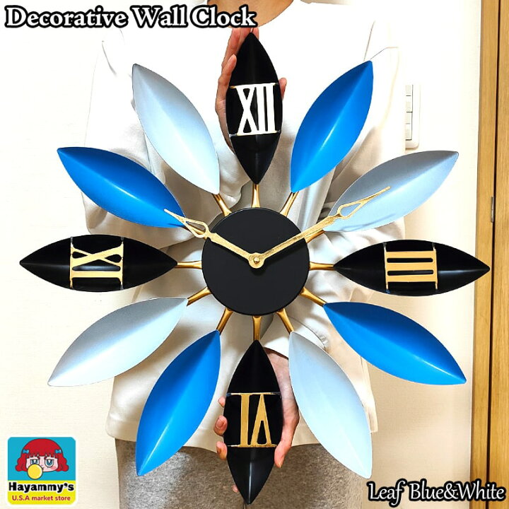 楽天市場】掛時計 レトロ デコラティブウォールクロック かわいい Leaf 