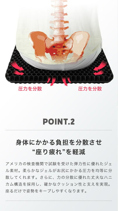 楽天市場 ブラックジェル ジェルクッション カバー付 腰痛 スタンダード ゲルクッション ハニカム 座布団 クッション 椅子用 車 車椅子 オフィス 在宅 肩こり ブラック 黒 卵が割れない 無重力 正規品 最新 21 送料無料 Mono Koto Dept