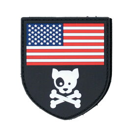 【KILONINER日本公式ショップ】 キロナイナー パッチ ワッペン ミリタリー ペット 犬 猫 おしゃれ かわいい アメリカン ドッグ クロスボウンズ パッチAmerican Dog & Crossbones Shield Patch