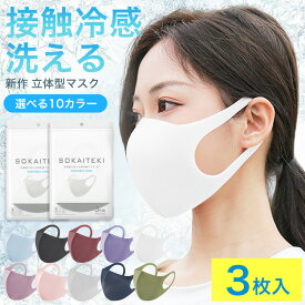 ＼1枚100円！在庫処分価格／ 【3枚入り】アウトレット マスク 立体 洗えるマスク チーク 小顔 冷感 冷感マスク 夏用マスク 夏マスク 接触冷感 洗える 大人 メッシュ ひも 涼しい ひんやり ウィルス対策 小さめ 大きめ 花粉 衛生 立体 3枚セット 接触冷感マスク 送料無料