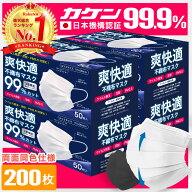 ＼7/25まで限定価格！／ 【 約6.6か月分でこの価格! 】 マスク 不織布 白 黒 200枚 50枚 4箱 不織布マス…