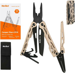 NexTool Camper Pliers CP10 �}���`�c�[�� 12-in-1 �n�T�~ �t�@�C���[�X�^�[�^�[ �e���g�y�O���� ���b�N���i�C�t �m�R�M��