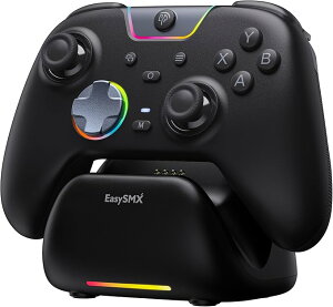 EasySMX X05PRO PC �R���g���[���[ ����/�L���ڑ� 2.4G���V�o�[�t�� �y���{�^�� RGB���C�g 1000Hz �|�[�����O���[�g TURBO�A�� �U������ 1000mAh�o�b�e���[ PC/Steam Deck/Switch/Android/iOS�ɑΉ�