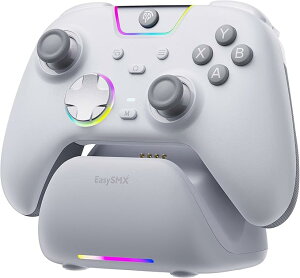 EasySMX X05PRO PC �R���g���[���[ ����/�L���ڑ� 2.4G���V�o�[�t�� �y���{�^�� RGB���C�g 1000Hz �|�[�����O���[�g TURBO�A�� �U������ 1000mAh�o�b�e���[ PC/Steam Deck/Switch/Android/iOS�ɑΉ�