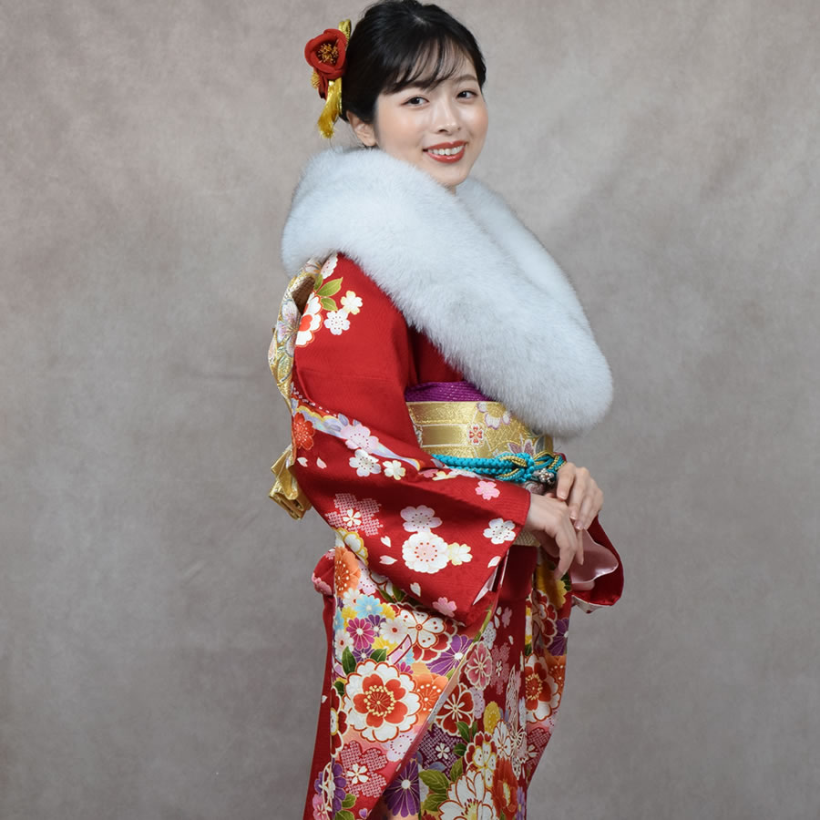 楽天市場】日本製 成人式 ショール ブルー フォックス 振袖 着物 和装 