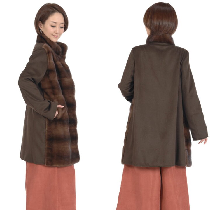 楽天市場】SAGAミンク カシミヤ 100％ コート レディース ロングコート  