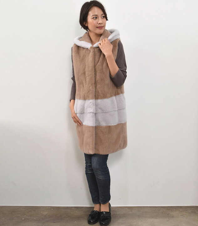 楽天市場】【10%OFFクーポン】SAGA ミンク ファー ロング丈 ベスト 