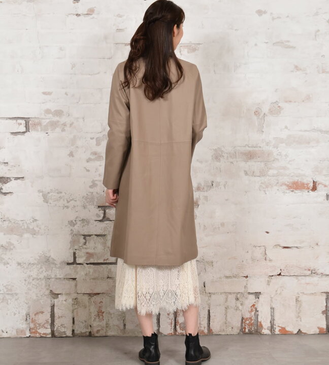 楽天市場】ステンカラーコート バルカラー レザーコート [Merfirge  