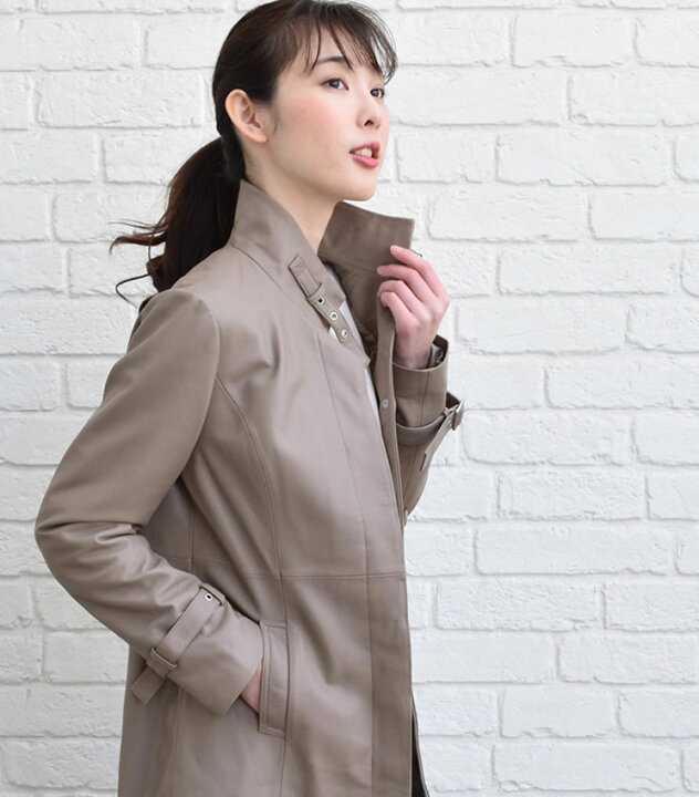 楽天市場】本革 ラム レザー スタンドカラー コート [Merfirge]レザー 