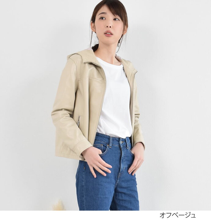 楽天市場】【21％OFFクーポン】ラム レザー ジャケット フード付 