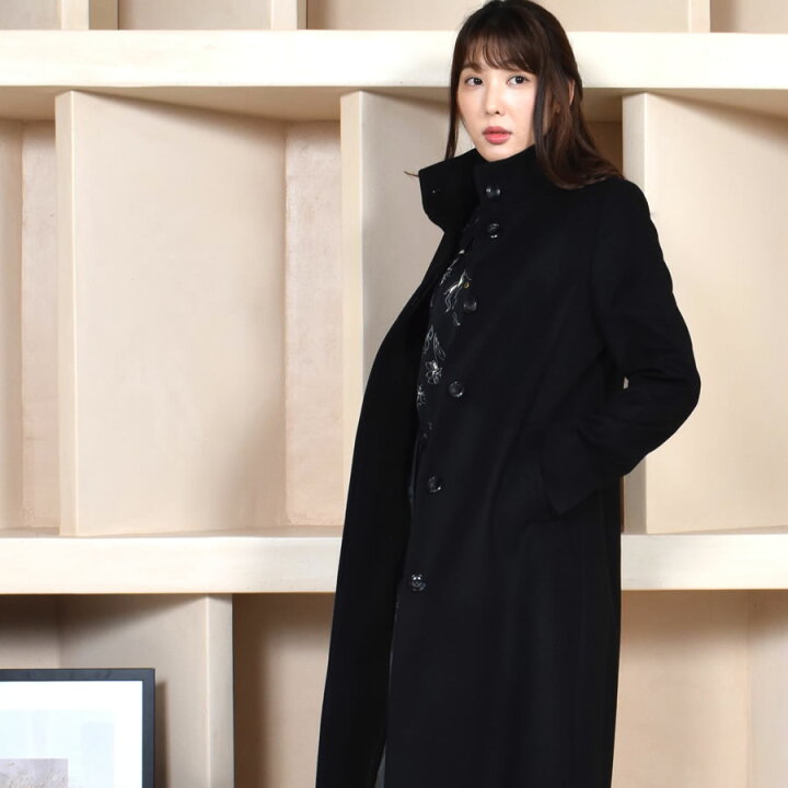 楽天市場】【11％OFFクーポン】スタンドカラー カシミヤ コート 