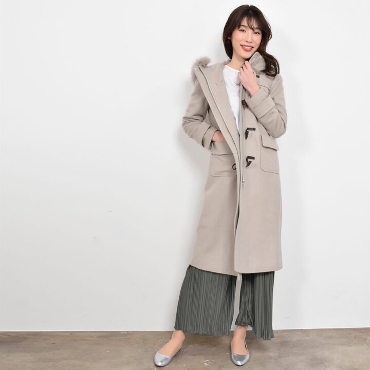楽天市場】【25％OFFクーポン】ダッフル コート フォックス トリム 