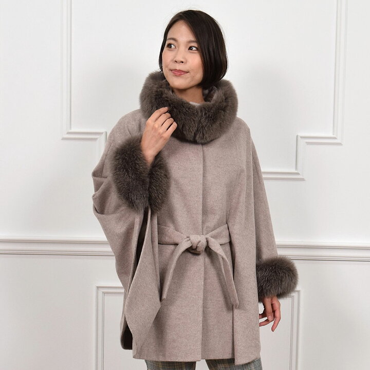 楽天市場】ケープ コート[Merfirge]カシミヤ & ウール SAGA フォックス  