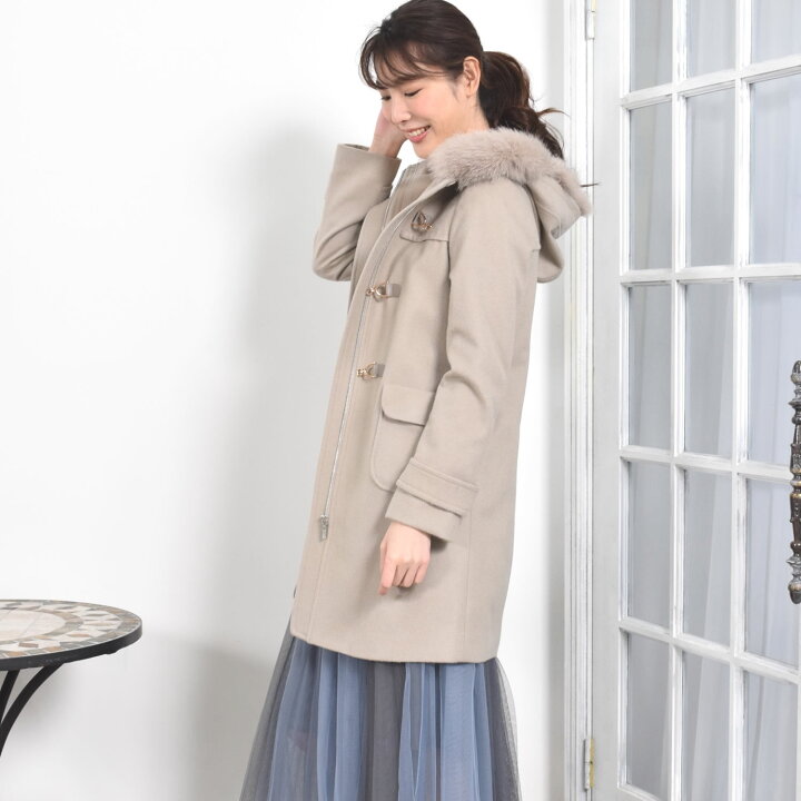 楽天市場】【25％OFFクーポン】ダッフル コート フォックス トリム  