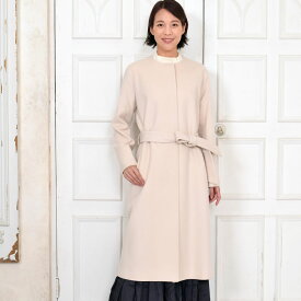 [Merfirge]カシミヤ & ウール カラーレス コート ウールコート カシミア カシミヤ ウール ロングコート ノーカラーコート ブラック フォーマル アウター レディース ミセス ギフト 秋 冬 秋冬 通勤 30代 40代 50代 60代(ca3305)