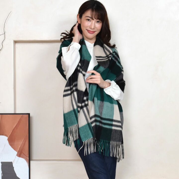 楽天市場】【10%OFFクーポン】カシミヤ 100％ ストール 大判 チェック 