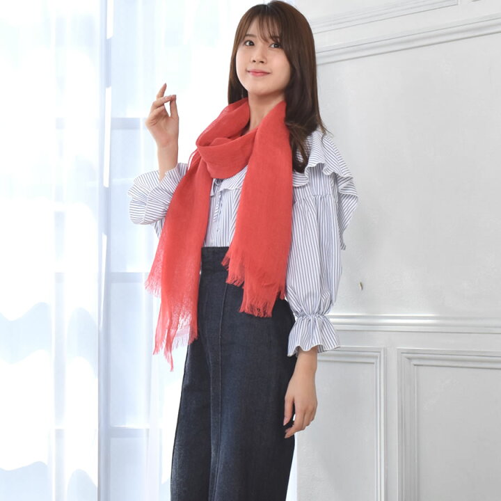 楽天市場】リネン 大判 ストール 春 レディース Merfirge 【70cm×200cm  
