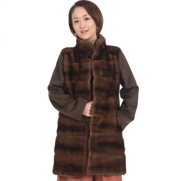 楽天市場】SAGAミンク カシミヤ 100％ コート レディース ロングコート 