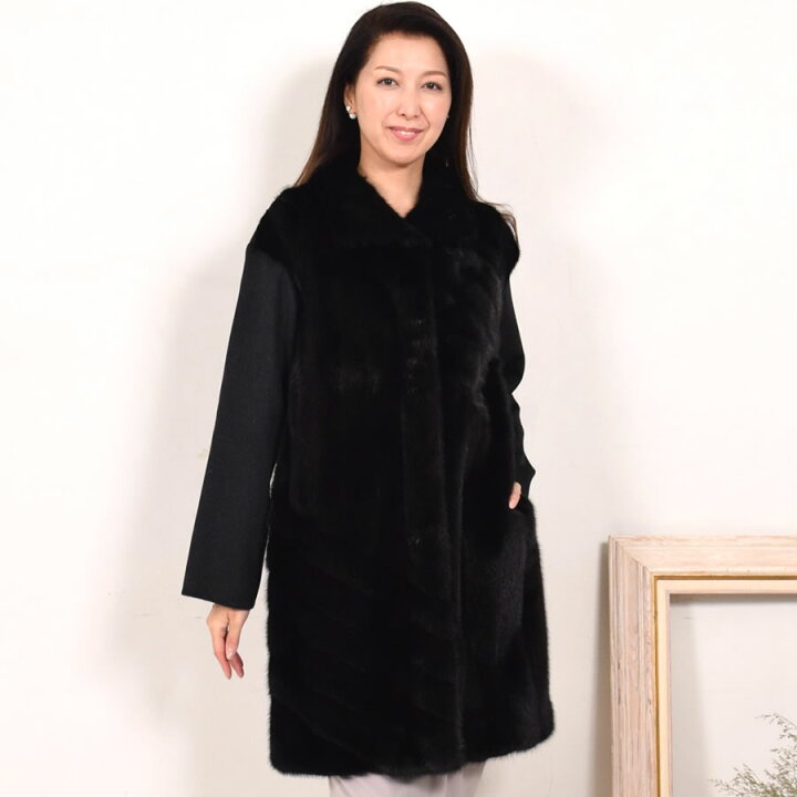 楽天市場】SAGA ミンク カシミヤ コート 毛皮 ファー 女性用  