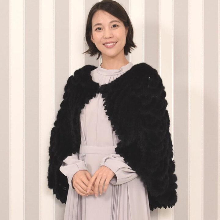 楽天市場】ミンク 編みこみ ファー ケープ 毛皮 ファー ミンクファー  
