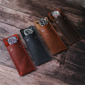 アップル 持ち運び用 旅行 出張 携帯収納 時計収納ポーチ 皮ケース レザーケース 時計ポーチ 本革 ウォッチケース 1本用 ケース