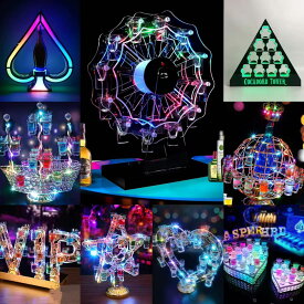 【楽天ランキング 4冠達成！期間限定 2個10％OFF】テキーラ観覧車 LED酒グラス棚 テキーラ観覧車 幻の船 地球儀 樹形 ハート型 LED酒ボトルの表示棚 カラフルな回転酒ラック LED酒グラス 雰囲気 KTVナイトクラブ クラブなどに最適（ワイングラス別売り）