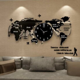 世界地図壁時計 壁掛け時計 北欧世界時計 世界地図 夜光時計 ナチュラル プレゼント キッズルーム 寝室 リビング壁飾り 店舗 会社用 時計