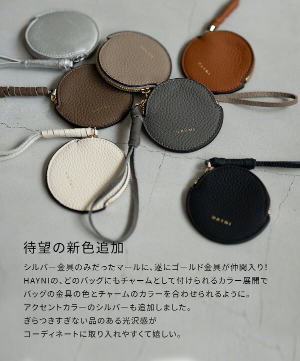 HAYNI はあちゅう 本革 ショルダーバッグ グレージュ コインケースなし 