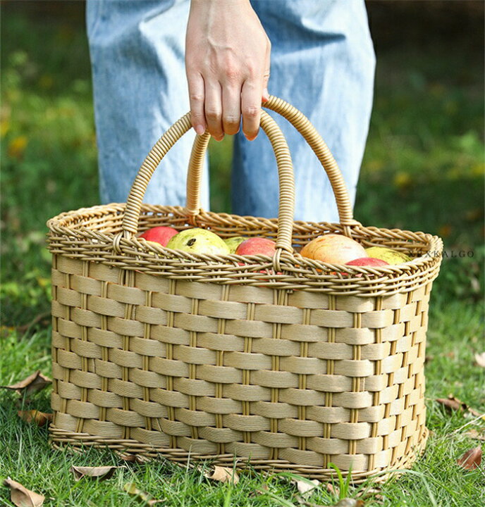 NJNEW 持ち手 フルーツバスケット S*M かご バスケット 収納ボックス  