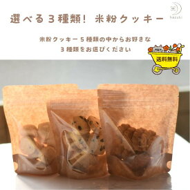 選べる3種類　米粉クッキー　チョコチップクッキー　カカオニブクッキー　玄米クッキー　おやさいクッキー　塩バタークッキー　米粉　クッキー　焼き菓子　グルテンフリー
