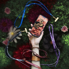 【FRUTTI】連れてって。花たちが待つ場所へ。スマホショルダーFiore（フィオーレ）FRUTTI DI BOSCO フルッティディボスコ アートレザー エナメル 本革 花柄レザー デザイン おしゃれ 可愛い スマートフォンショルダー ストラップ スマホ レザーショルダー 356-221922