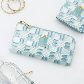 【HerSchedule】手紙の入った小さなアンティークガラス瓶をイメージしたオリジナルエナメル革の長財布「ボトルレター（BottleLetter） 」 インペリアルスイートシリーズ　チェレット　薄手のロングウォレット　（ハースケジュール）378-2058