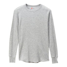 【公式】ヘインズ Hanes サーマル クルーネックロングスリーブTシャツ 25FW ヘインズ(HM4-Q501)★ロンT 長袖 tシャツ 無地 インナーTシャツ インナー 下着 パックT