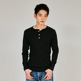 【公式】ヘインズ Hanes サーマル ヘンリーネックロングスリーブTシャツ 25FW ヘインズ(HM4-Q502)★ロンT 長袖 tシャツ 無地 インナーTシャツ インナー 下着 パックT