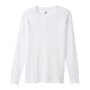 【公式】ヘインズ Hanes ビーフィー サーマルヘンリーネックロングスリーブTシャツ 24FW BEEFY-T ヘインズ(HM4-S104)★ロンT 長袖白T 肉厚 ヘビーウェイト 厚手 タグ無 タグレス 綿100 コットン パックT 無地