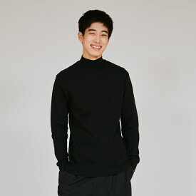 【公式】ヘインズ スエードニット ハイネックロングスリーブTシャツ 24FW ヘインズ(HM4-A205)★ 長袖 ロンt メンズ レディース ユニセックス